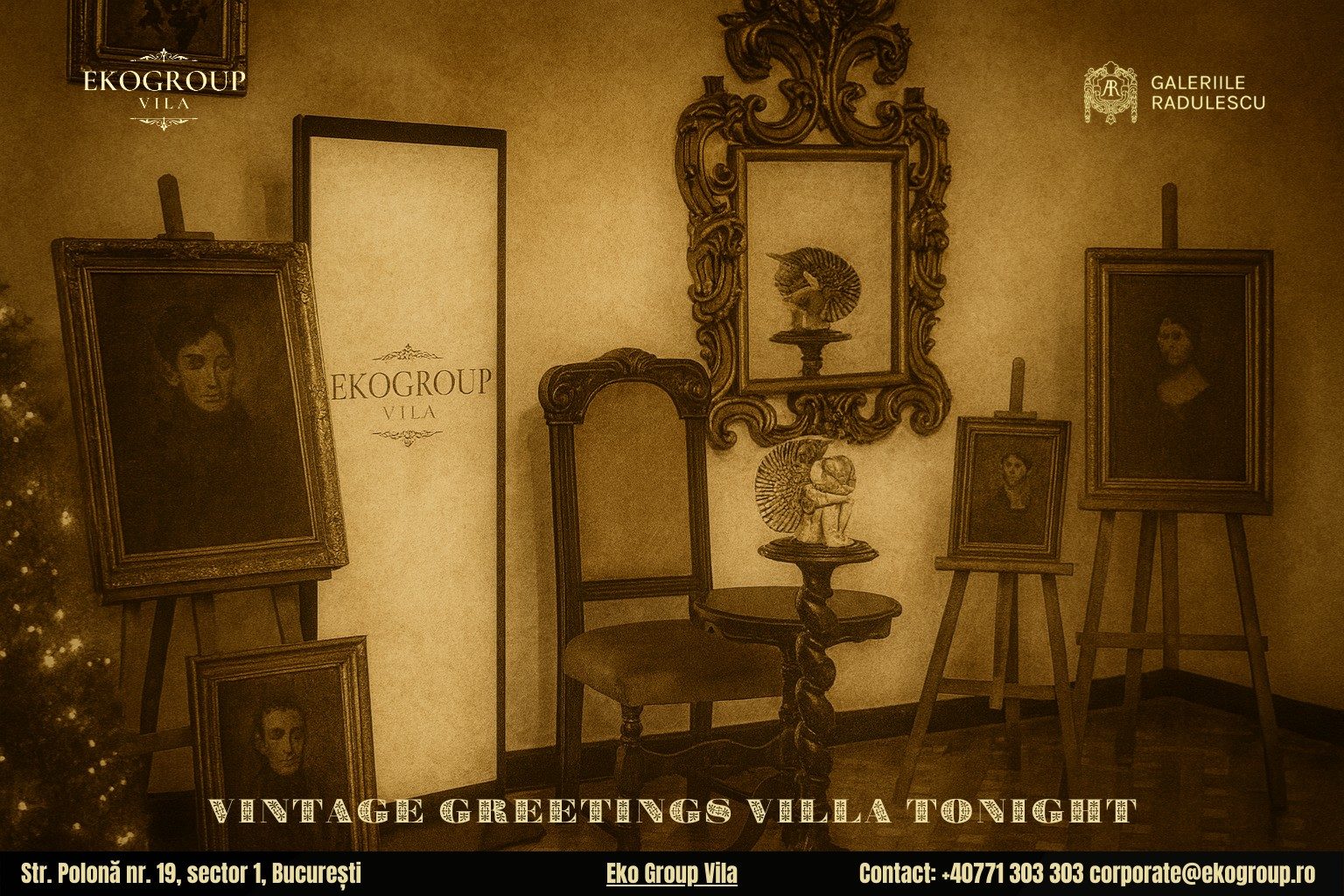 Urări de Crăciun inspirate din perioada interbelică, reinventate în atmosfera Crăciunului anilor ’30 de la Eko Group Vila